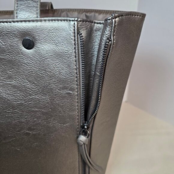 Neiman Marcus Metallic Gray Tote - Picture 10 of 10